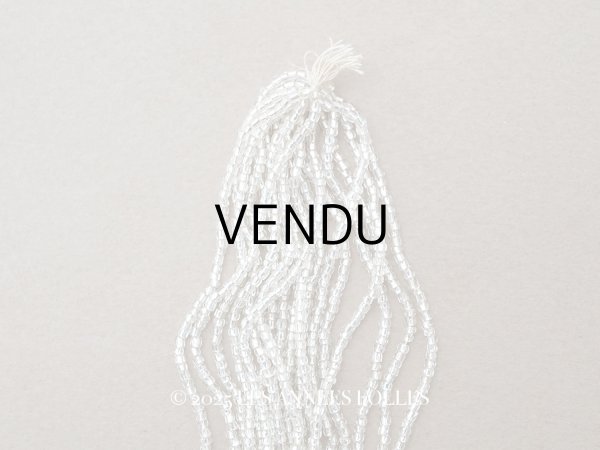 画像1: アンティーク クリア＆シルバー シードビーズ  ガラスビーズ 1cm=8粒 (1)