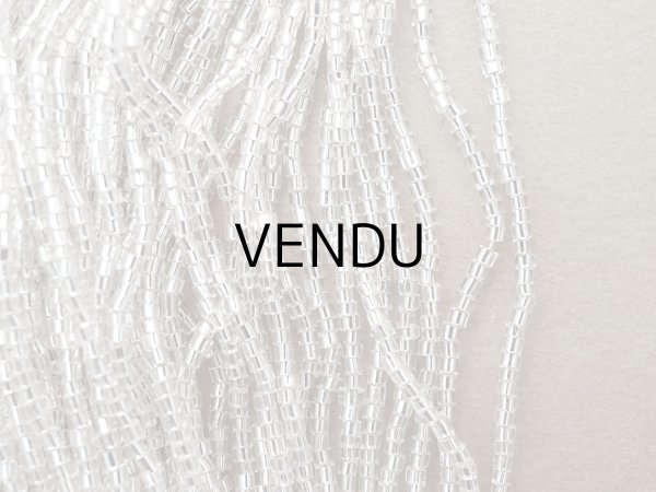 画像3: アンティーク クリア＆シルバー シードビーズ  ガラスビーズ 34〜42g 1cm=8.5粒 (3)