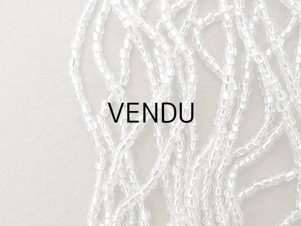 画像2: アンティーク クリア＆シルバー シードビーズ  ガラスビーズ 1cm=8粒 (2)