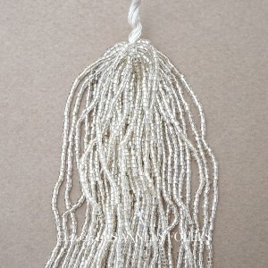 画像: アンティーク クリア&シルバー シードビーズ ガラスビーズ 34〜41g 1cm=9粒