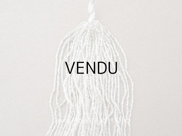 画像1: アンティーク クリア＆シルバー シードビーズ  ガラスビーズ 39g 1cm=9粒 (1)