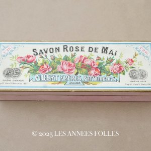 画像: 【クリスマスセール2025対象外】アンティーク 薔薇のソープボックス レースペーパー付き SAVON ROSE DE MAI - VIBERT FRERES PARIS -