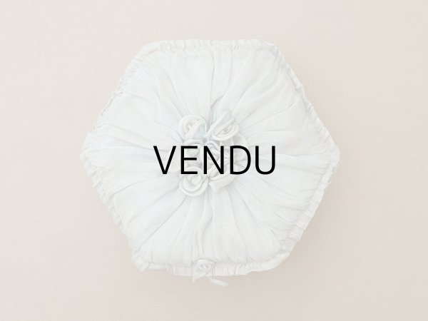 画像2: 【クリスマスセール2025対象外】19世紀末 アンティーク パニエ付きボックス パウダーブルーのオーガンジー＆シルクサテン (2)