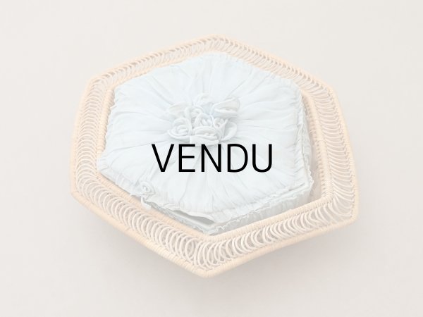 画像3: 【クリスマスセール2025対象外】19世紀末 アンティーク パニエ付きボックス パウダーブルーのオーガンジー＆シルクサテン (3)