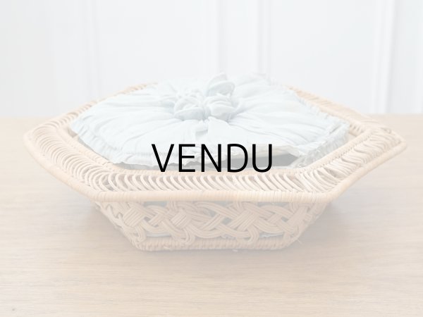 画像15: 【クリスマスセール2025対象外】19世紀末 アンティーク パニエ付きボックス パウダーブルーのオーガンジー＆シルクサテン (15)