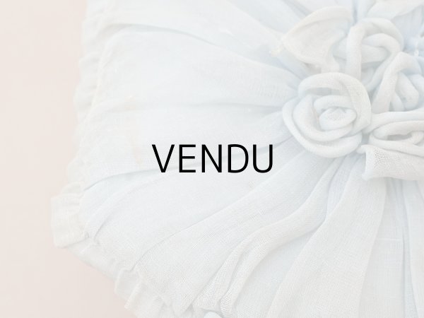 画像4: 【クリスマスセール2025対象外】19世紀末 アンティーク パニエ付きボックス パウダーブルーのオーガンジー＆シルクサテン (4)