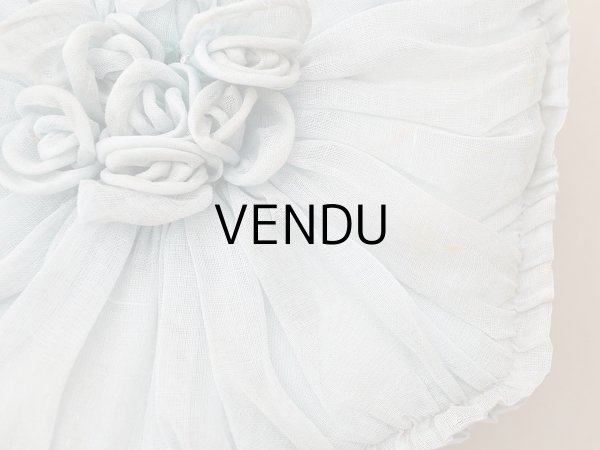 画像5: 【クリスマスセール2025対象外】19世紀末 アンティーク パニエ付きボックス パウダーブルーのオーガンジー＆シルクサテン (5)