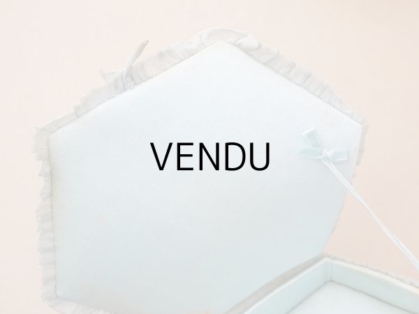 画像8: 【クリスマスセール2025対象外】19世紀末 アンティーク パニエ付きボックス パウダーブルーのオーガンジー＆シルクサテン (8)
