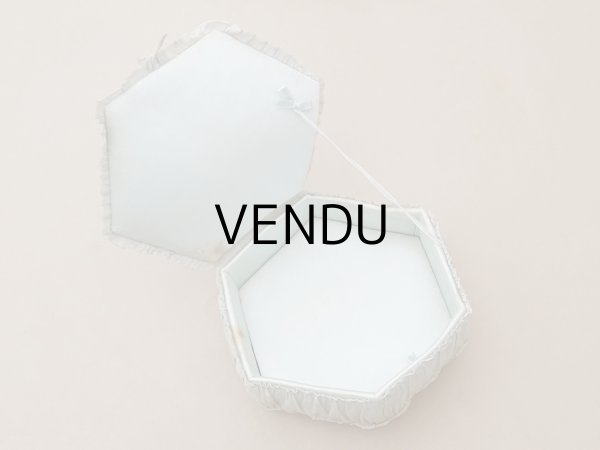 画像7: 【クリスマスセール2025対象外】19世紀末 アンティーク パニエ付きボックス パウダーブルーのオーガンジー＆シルクサテン (7)