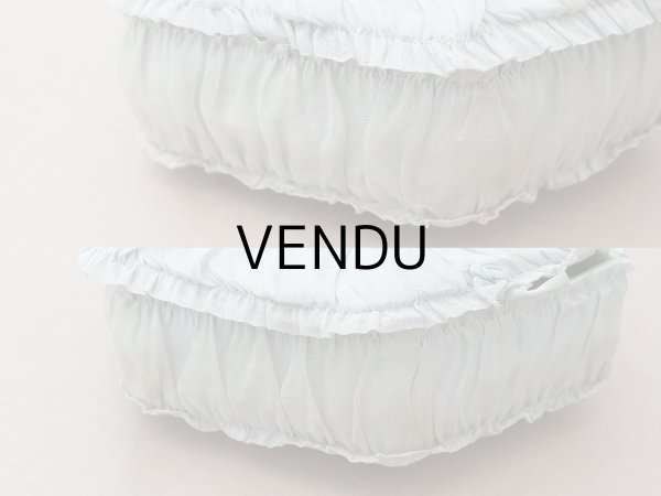 画像12: 【クリスマスセール2025対象外】19世紀末 アンティーク パニエ付きボックス パウダーブルーのオーガンジー＆シルクサテン (12)