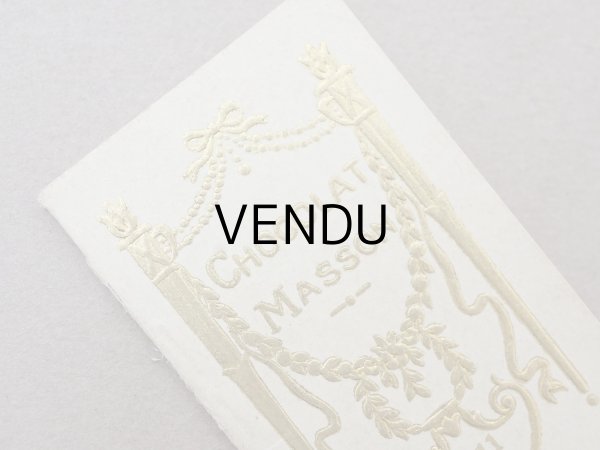 画像3: 1911年 アンティーク 薔薇とリボンのガーランド 小さなカレンダーのカルネ  - CHOCOLAT MASSON - (3)