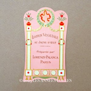画像: 【クリスマスセール2025対象外】アンティーク パフュームラベル LOTION VEGETALE AU JAUNE D'OEUF - LORENZY-PALANCA PARIS -