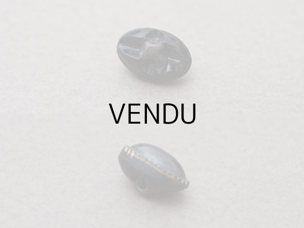 画像2: 【クリスマスセール2025対象外】19世紀 アンティーク 極小 ガラスボタン 黒 9×6mm パールリム (2)