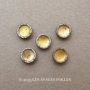 画像: 【クリスマスセール2025対象外】19世紀 アンティーク 極小 メタルボタン 7mm 5点セット
