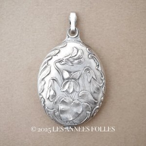 画像: 【セール対象外】【クーポン対象外】アンティーク 菫 スライド式 ミラー シャトレーヌ用 シルバー製 