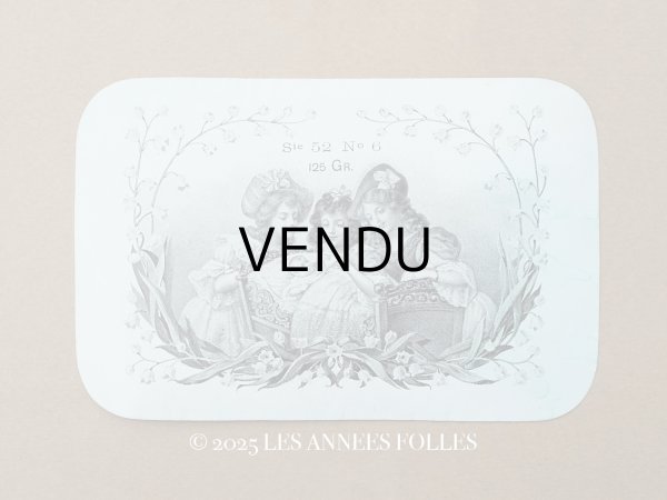 画像1: 【クリスマスセール2025対象外】未使用 アンティーク お菓子箱のラベル 鈴蘭のフレーム ドラジェ  (1)