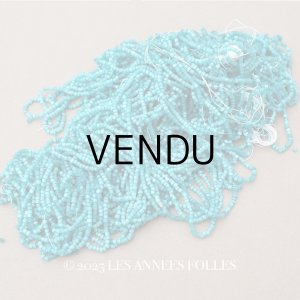 画像: 【クリスマスセール2025対象外】アンティーク ガラス製 サティネビーズ ターコイズブルー 119g 1cm=6粒