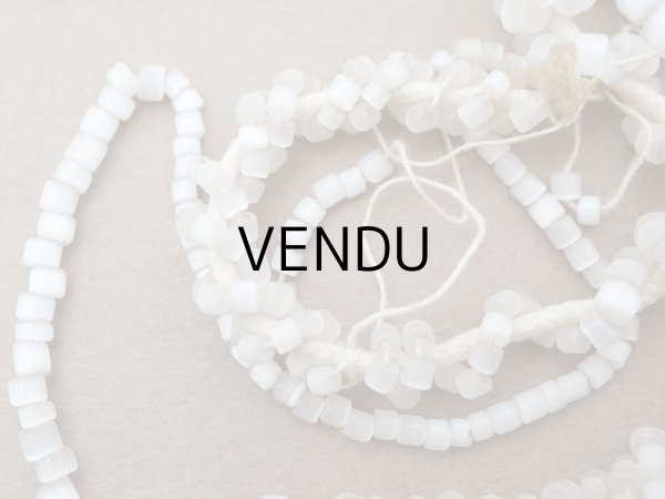 画像4: アンティーク 大粒 サティネビーズ オフホワイト ガラスビーズ (4)