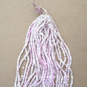 画像: アンティーク サティネビーズ ライラックパープル 1cm=6粒 49g ガラスビーズ