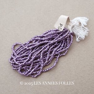 画像: アンティーク メタル製 極小 カット入り ビーズ ラヴェンダー メタルビーズ キャビアビーズ P5