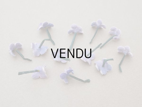 画像3: アンティーク 勿忘草の小さな布花 薄紫 12ピースのセット 約14mm (3)