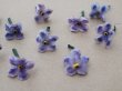 画像2: アンティーク 勿忘草の小さな布花 薄い青紫 11ピースのセット 約14mm (2)