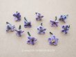 画像1: アンティーク 勿忘草の小さな布花 薄い青紫 11ピースのセット 約14mm (1)