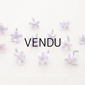 画像: アンティーク 勿忘草の小さな布花 薄紫 12ピースのセット 約14mm