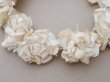 画像7: アンティーク 薔薇の布花のティアラ 花冠  オフホワイト (7)