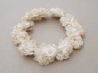 画像2: アンティーク 薔薇の布花のティアラ 花冠  オフホワイト (2)