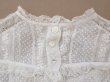 画像9: 1900年頃 アンティーク ベビー用 ブラウスドット刺繍のコットンファブリック  (9)