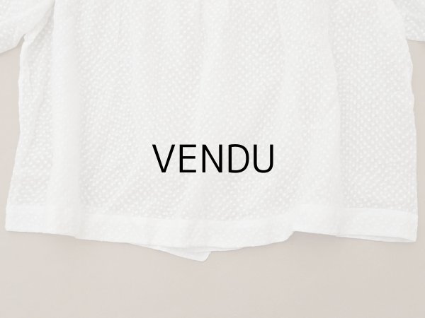 画像6: ＊蚤の市＊1900年頃 アンティーク ベビー用 ブラウスドット刺繍のコットンファブリック  (6)