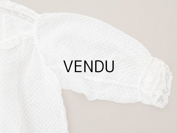 画像3: ＊蚤の市＊1900年頃 アンティーク ベビー用 ブラウスドット刺繍のコットンファブリック  (3)