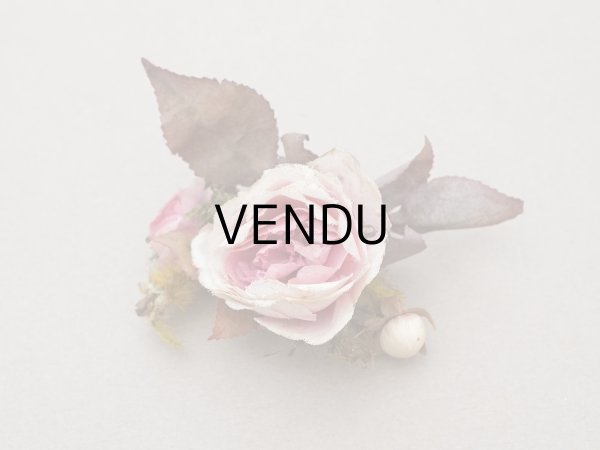 画像2: 1900年頃 アンティーク薔薇の布花 パウダーピンク (2)
