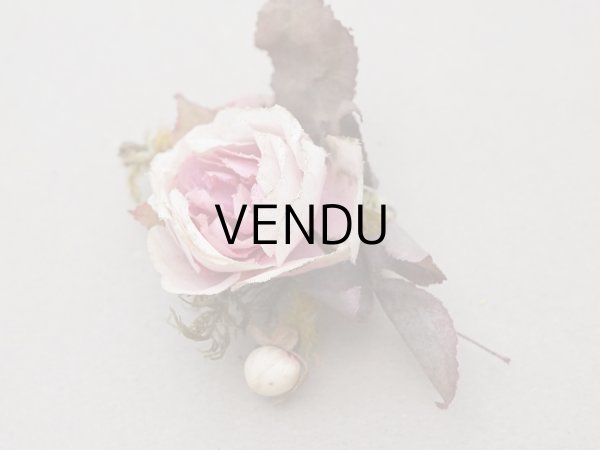 画像5: 1900年頃 アンティーク薔薇の布花 パウダーピンク (5)