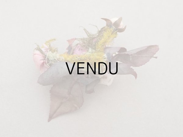 画像3: 1900年頃 アンティーク薔薇の布花 パウダーピンク (3)