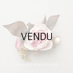 画像: 1900年頃 アンティーク薔薇の布花 パウダーピンク