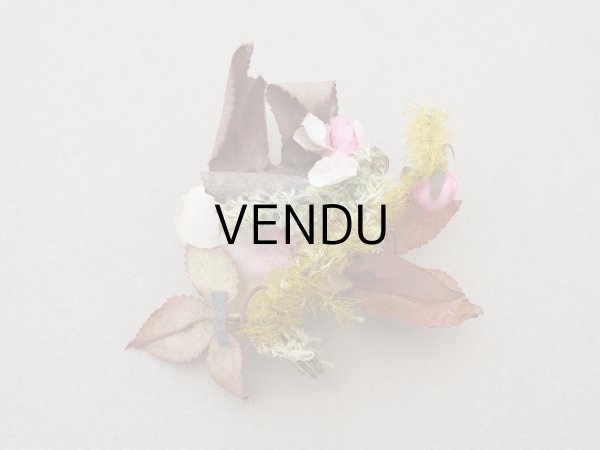 画像3: 1900年頃 アンティーク薔薇の布花 パウダーピンク (3)