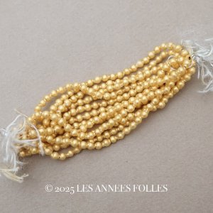 画像: アンティーク スフレビーズ 丸 3mm強 ゴールド 吹きガラス製ビーズ 約300ピース