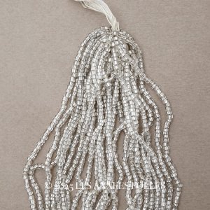 画像: アンティーク ライン入り クリア＆シルバー シードビーズ ガラスビーズ 46〜63g