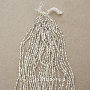 画像: アンティーク カット入り クリア＆シルバー シードビーズ ガラスビーズ 31〜34g 1cm=6粒
