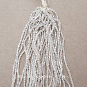 画像: アンティーク シードビーズ 半透明＆シルバー ガラス製 1cm=7粒 26g