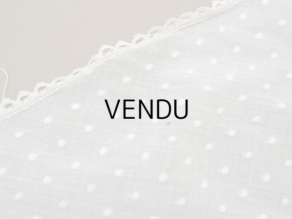 画像11: アンティーク  ドット刺繍入り コットンオーガンジー オフホワイト ファブリック テーブルクロス (11)