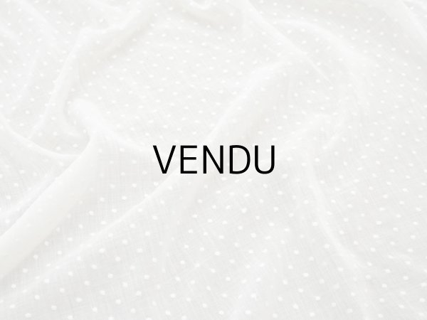 画像4: アンティーク  ドット刺繍入り コットンオーガンジー オフホワイト ファブリック テーブルクロス (4)