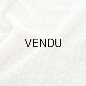 画像: アンティーク  ドット刺繍入り コットンオーガンジー オフホワイト ファブリック テーブルクロス