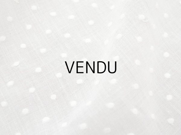 画像8: アンティーク  ドット刺繍入り コットンオーガンジー オフホワイト ファブリック テーブルクロス (8)