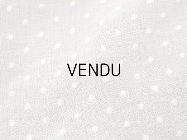 画像10: アンティーク  ドット刺繍入り コットンオーガンジー オフホワイト ファブリック テーブルクロス (10)