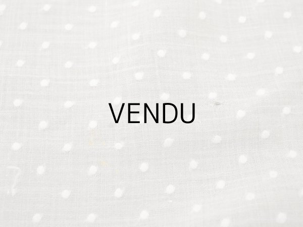 画像9: アンティーク  ドット刺繍入り コットンオーガンジー オフホワイト ファブリック テーブルクロス (9)