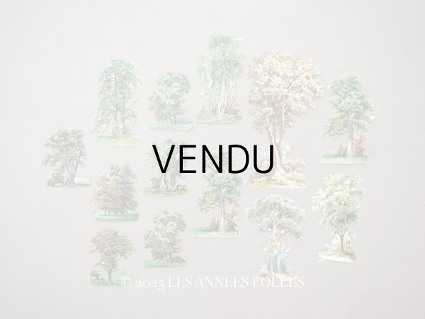 画像1: ＊蚤の市セット＊ アンティーク ダイカットクロモのセット 木 (1)