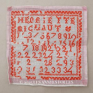 画像: ＊蚤の市＊ アンティーク ABCD クロスステッチのサンプラー